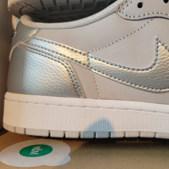 Air Jordan 1 Retro Low OG | Neutral Grey/Metallic Silver | Size 10.5 | New - Picture 9 of 12